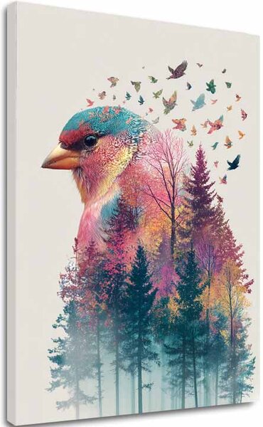 Tablou canvas Bufniță de pădure - decor mistic - 60x90 cm