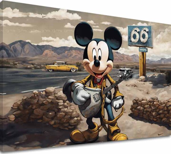 Tablou canvas - Chitaristul Mickey Mouse - 60x90 cm