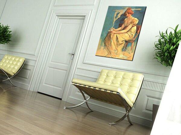 Tablou canvas Cafea - Alfons Mucha REP094 - 70x50 cm