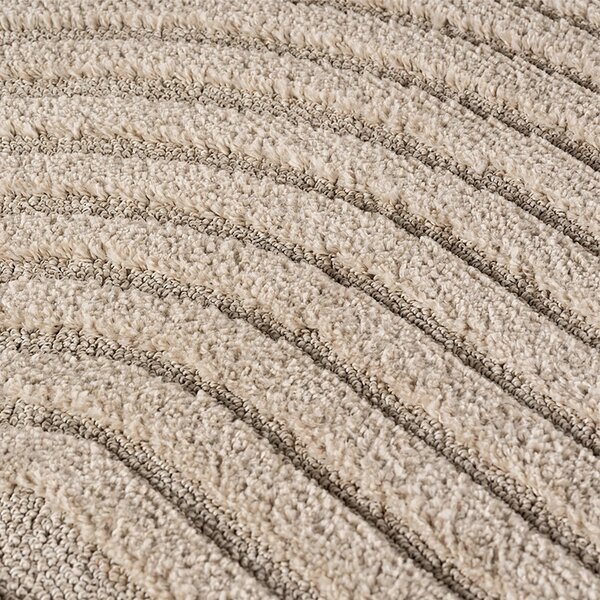 Covor Rotund VivaDeco Art V2, D120 cm, Bej, 100% Polipropilena, Fir 8 mm, 1900 g/mp, OEKO-TEX Standard 100