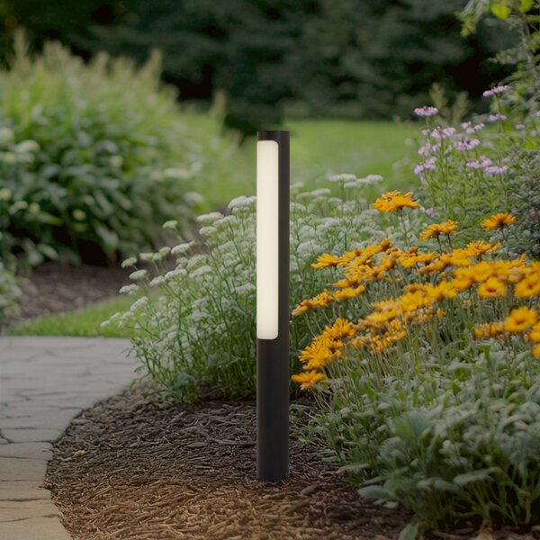 Lucande bornă luminoasă LED Tuberia, antracit, metal, 80 cm, Negru, Aluminiu, Modern