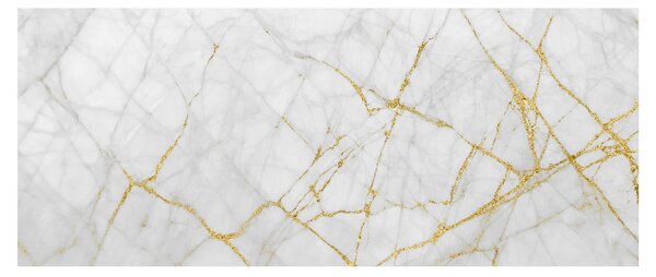 Tablou - Marmură alb- auriu (120x50 cm)