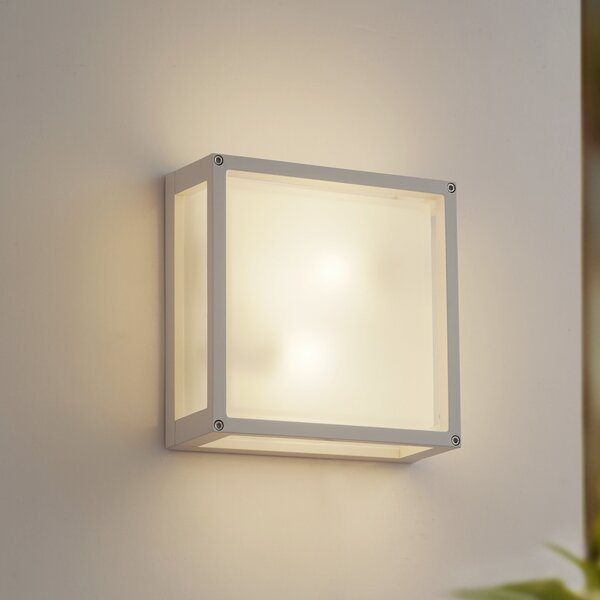Lucande Lampă de exterior Aurelien, alb, senzor, 25 x cm, reglabil, Alb, Aluminiu, Modern