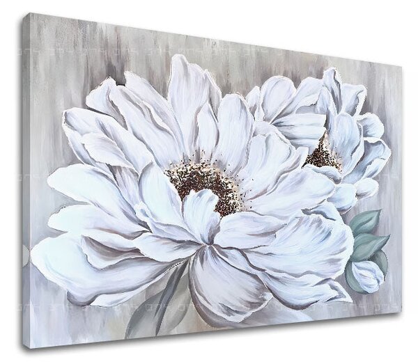 Tablou canvas DEEP WHITE FLORI - 70x50 cm