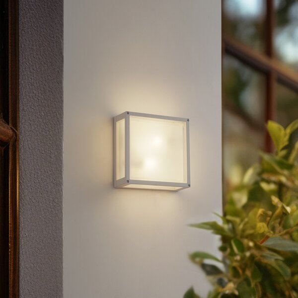 Lucande Lampă de exterior Aurelien, alb, senzor, 25 x cm, reglabil, Alb, Aluminiu, Modern