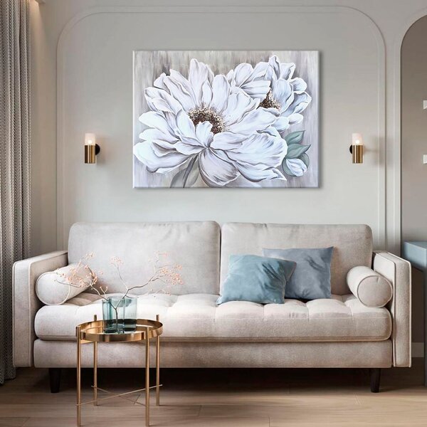 Tablou canvas DEEP WHITE FLORI - 70x50 cm
