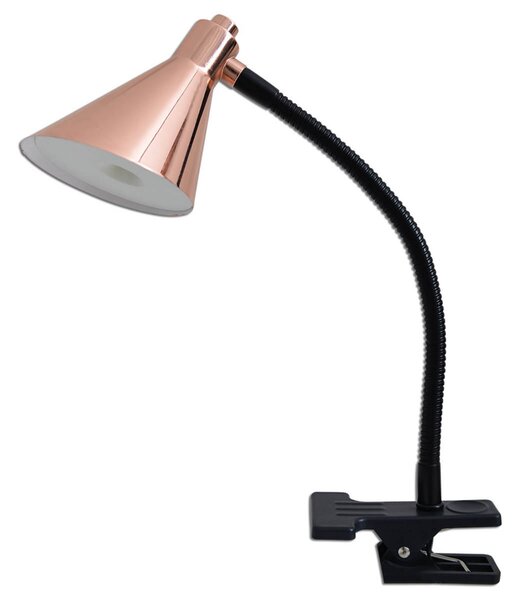 Näve Lampă LED cu clemă Janita, culoare cupru, Negru, Camera de zi / sufragerie, Metal, Modern