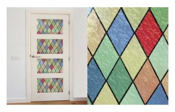 Folie pentru sticlă romb colorat – lățime 67,5 cm