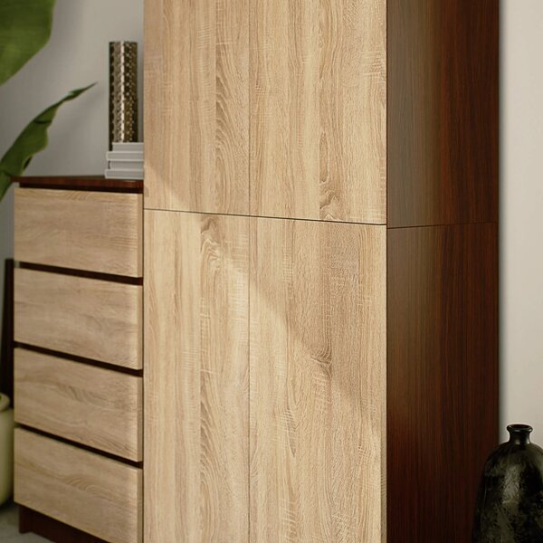 Dulap de haine Resolverse R80 2D (wenge + Stejar sonoma). Promo -13%. 1152012