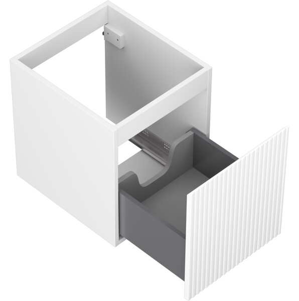 Mexen Rivel, mobilier baie 40 cm, 1 sertar, canelat, alb mat, 91A20-04047-1-BF01
