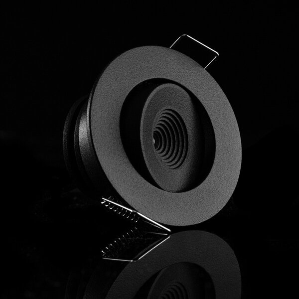 The Light Group SLC MiniOne Tilt LED lumina de încastrat negru 2.700 K, reglabil, Negru, Camera de zi / sufragerie, Metal, Modern, Corpuri de iluminat încastrate rotunde