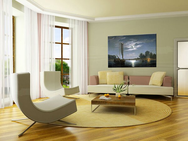 Tablou canvas FISHING PARTY - Fitz Henry Lane REP032 - 80x50 cm