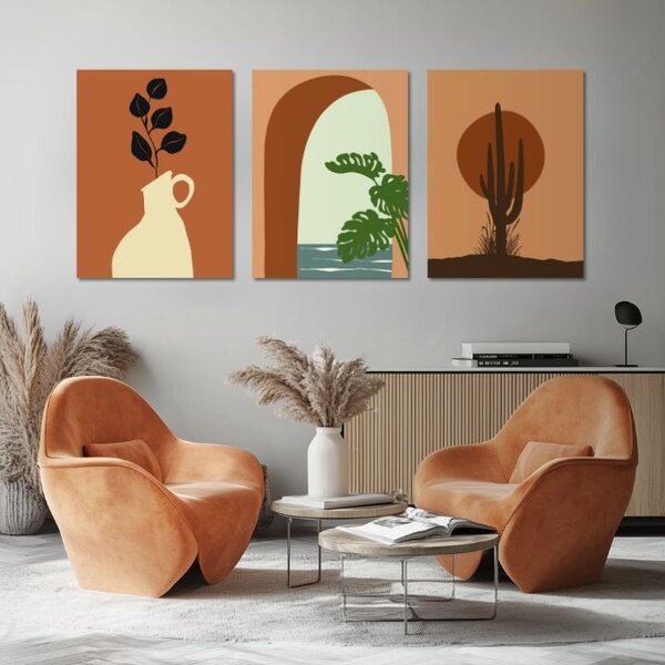 Tablou canvas - Fereastra toscana - 90x40 cm [3 x 30x40]