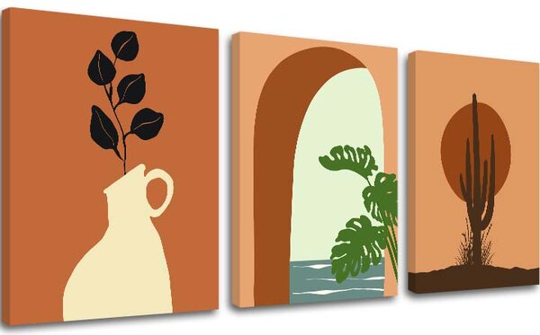 Tablou canvas - Fereastra toscana - 90x40 cm [3 x 30x40]