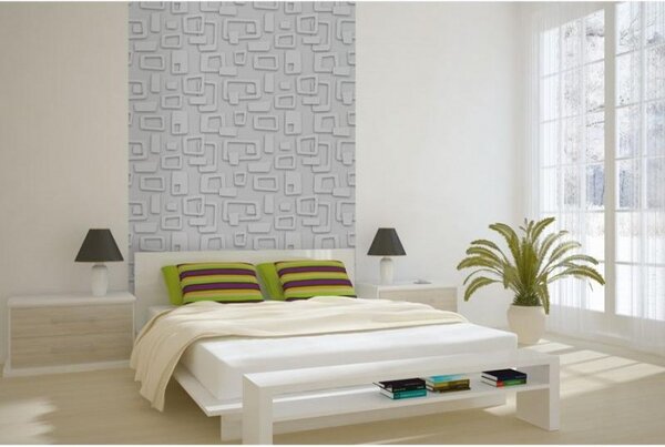Tapet vlies de lux forme geometrice retro gri