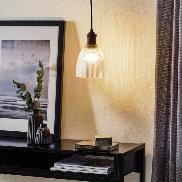 Westinghouse Lampă suspendată 6338540, transparentă/bronz, sticlă, E27, reglabil, Bronz / Alamă Veche, Camera de zi / sufragerie, Sticlă, Casă de țară / Rustic