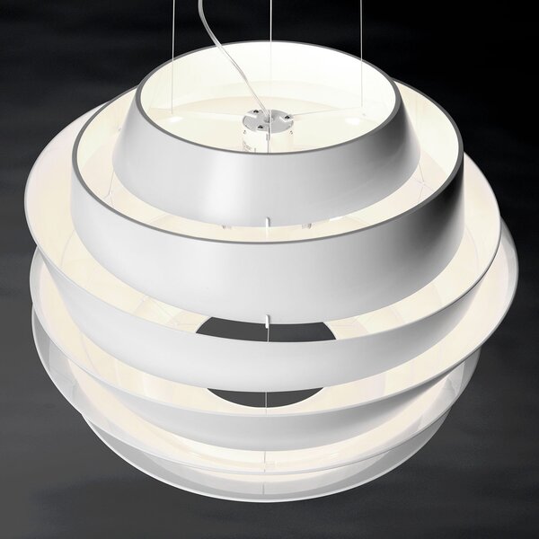Foscarini Lampă suspendată LED Le Soleil, albă, DALI, dimabilă, reglabil, Alb, Camera de zi / sufragerie, Plastic, Design