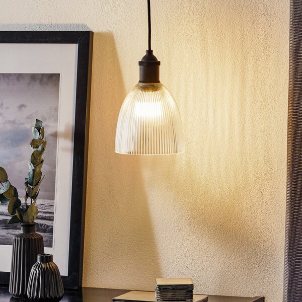 Westinghouse Lampă suspendată 6338540, transparentă/bronz, sticlă, E27, reglabil, Bronz / Alamă Veche, Camera de zi / sufragerie, Sticlă, Casă de țară / Rustic