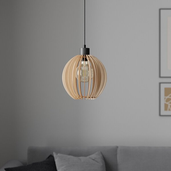 Envostar Lampă suspendată Clay din placaj de mesteacăn Ø 23 cm, reglabil, Lemn, Camera de zi / sufragerie, Lemn, Scandinavă