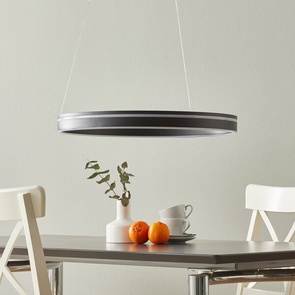 Q-Smart-Home Paul Neuhaus Q-VITO lampă susp. LED 59cm antracit, reglabil, Negru, Camera de zi / sufragerie, Metal, Modern