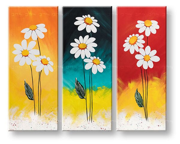 Tablou canvas FLORI 3 părți - 90x75 cm