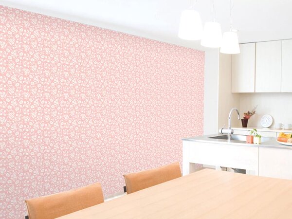 Tapet vlies de lux model floral roz
