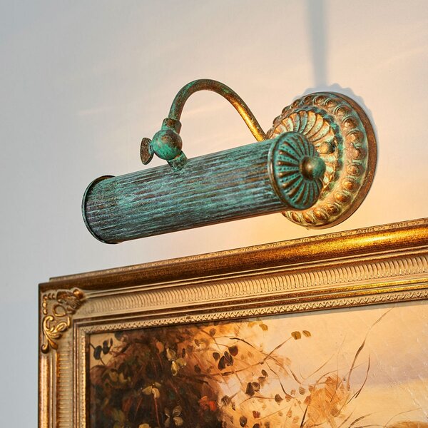 Lindby Bec Beno, 25 cm, metal, tensiune verde E14, reglabil, Bronz / Alamă Veche, Camera de zi / sufragerie, Metal, Antichitate