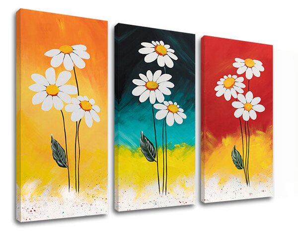 Tablou canvas FLORI 3 părți - 90x75 cm