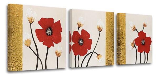 Tablou canvas FLORI 3 părți - 105x35 cm
