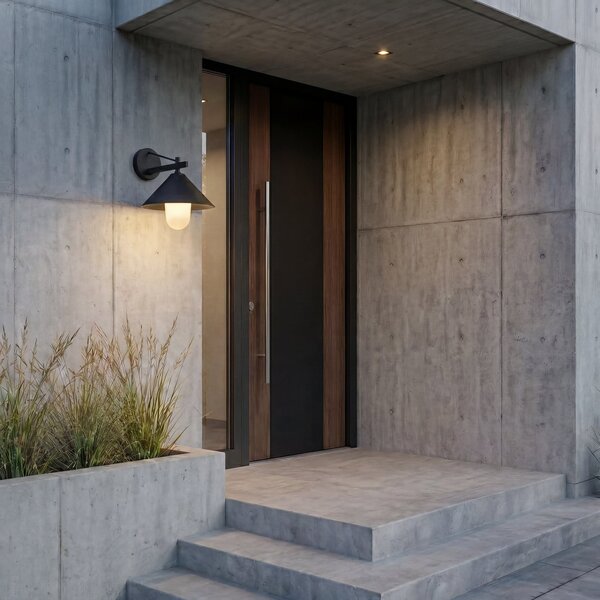 Lucande Lampa de exterior Kiyogi, negru, 31 cm, E27, IP65, reglabil, Negru, Metal, Modern