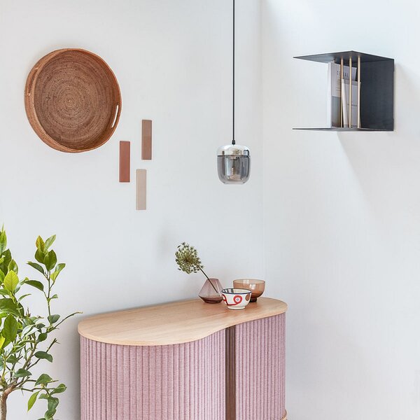 UMAGE Acorn lampă susp. 1 bec gri fumuriu oțel, reglabil, Gri, Camera de zi / sufragerie, Sticlă, Design