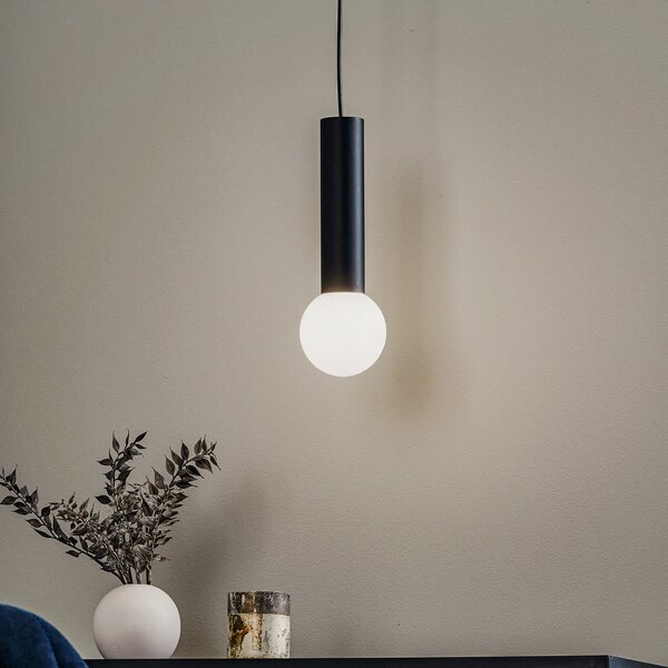 LEDS-C4 Mist lampă susp. baie IP44 negru, reglabil, Negru, Baie, Sticlă, Modern