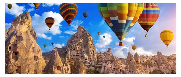 Tablou - Baloane cu aer cald, Cappadocia, Turcia. (120x50 cm)