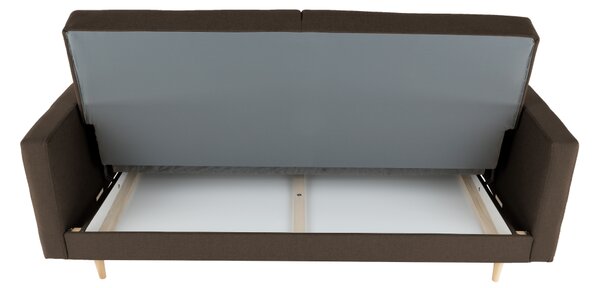 KONDELA Canapea cu 3-locuri tapiţat, material ciocolatiu, AMEDIA