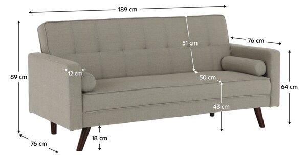 KONDELA Canapea extensibilă, material gri-maro taupe, OTISA