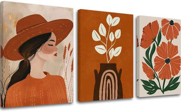 Tablou canvas - Garden of silence - 90x40 cm [3 x 30x40]