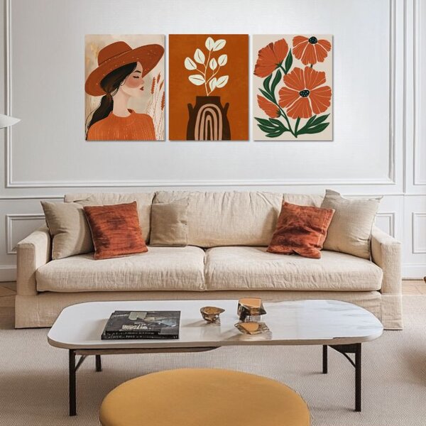 Tablou canvas - Garden of silence - 90x40 cm [3 x 30x40]