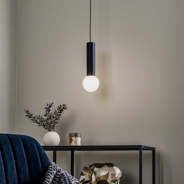 LEDS-C4 Mist lampă susp. baie IP44 negru, reglabil, Negru, Baie, Sticlă, Modern