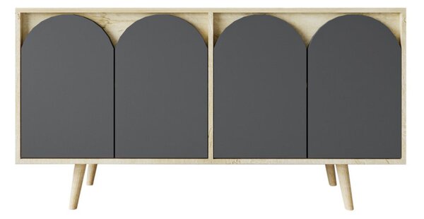 Venezia komód, zafír tölgy-antracit, 150 cm