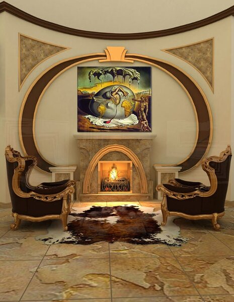 Tablou canvas GEOPOLITICUS CHILD WATCHING the BIRTH OF NEW MAN - Salvador Dalí - 70x80 cm