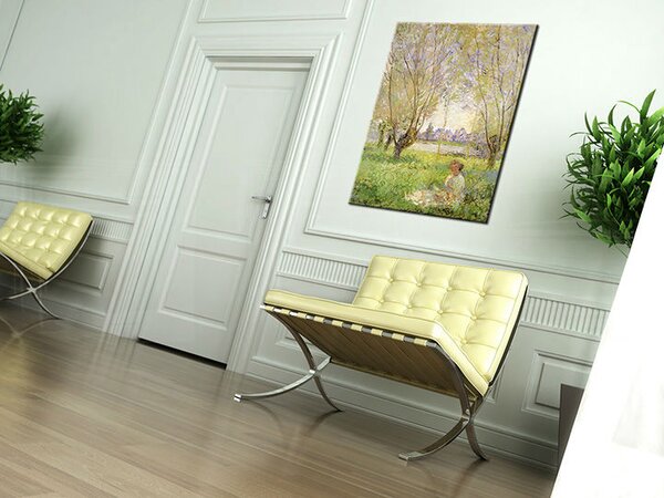 Tablou canvas FETIȚA SUB SALCIE - Claude Monet REP074 - 70x50 cm