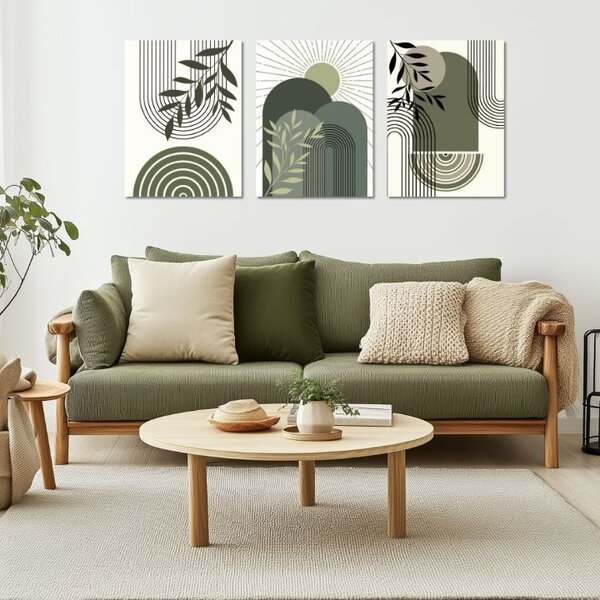 Tablou canvas - Green embrace - 90x40 cm [3 x 30x40]