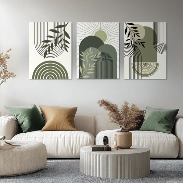 Tablou canvas - Green embrace - 90x40 cm [3 x 30x40]