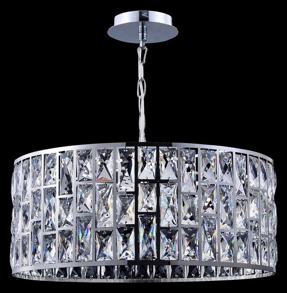 Maytoni Gelid lampă susp. sticlă cristal-discuri, reglabil, Metalic, Camera de zi / sufragerie, Metal, Modern