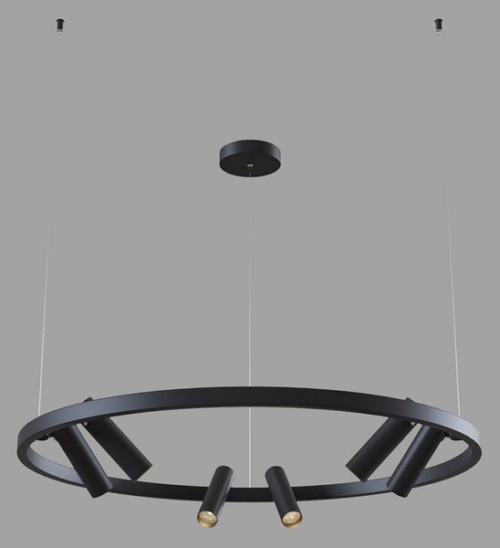 Maytoni Satellite lampă susp. LED 3.300 K negru, Negru, Camera de zi / sufragerie, Metal, Modern