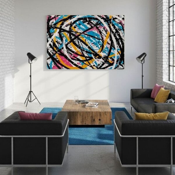 Tablou canvas Haos colorat - abstract modern - 60x90 cm