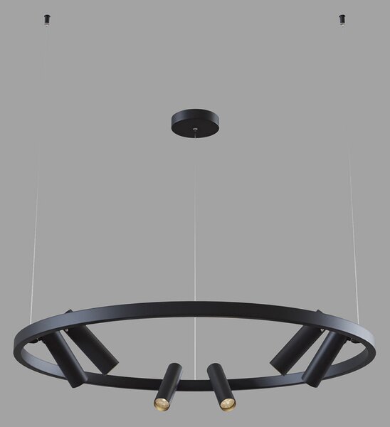Maytoni Satellite lampă susp. LED 3.300 K negru, Negru, Camera de zi / sufragerie, Metal, Modern