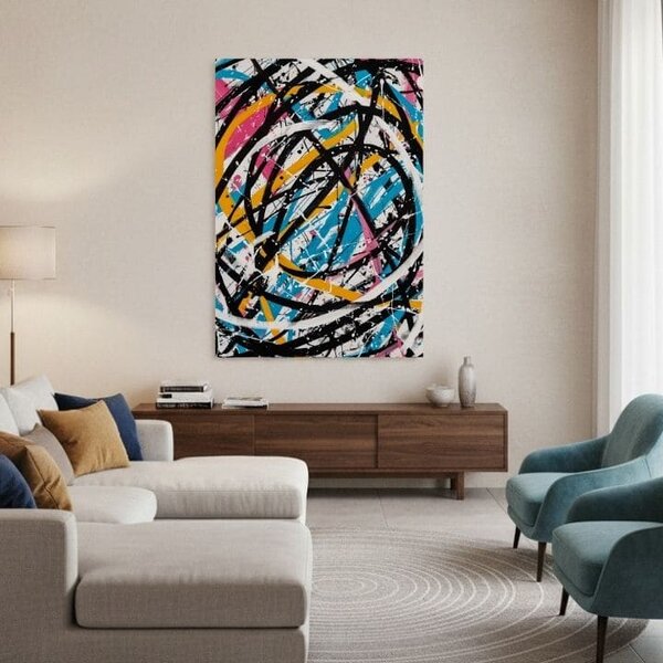 Tablou canvas Haos colorat - abstract modern - 60x90 cm