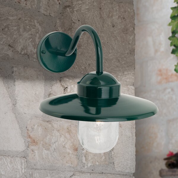ORION Edward lumina de perete în aer liber stil vintage verde închis, reglabil, Verde, Metal, Vintage