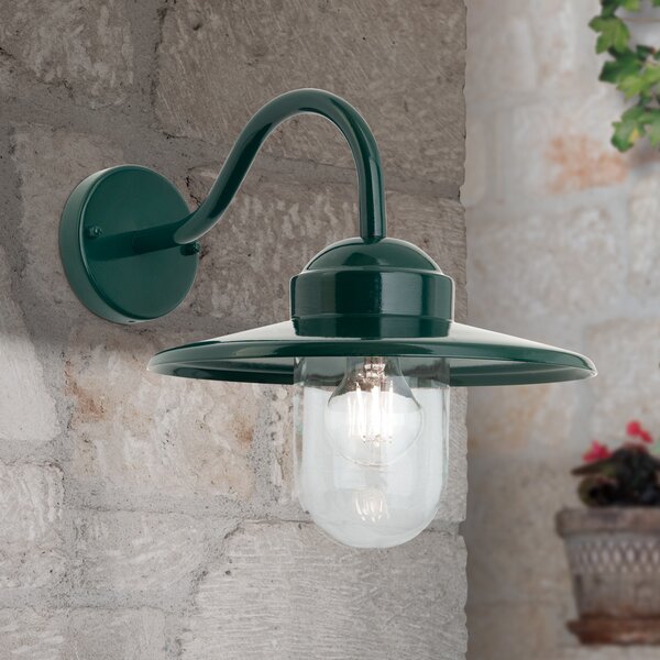 ORION Edward lumina de perete în aer liber stil vintage verde închis, reglabil, Verde, Metal, Vintage